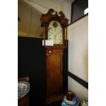 19th century oak 30 hour longcase clock by Thomas Wallace of Brampton