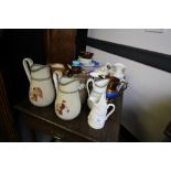 19th Century fish head pottery jug (A/F) and a quantity of 19th Century and other pottery