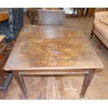 Edwardian oak wind-out table complete with leaf and winder Condition reports are not availabe for