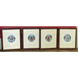 Four Claire Eva Burton signed ltd edition horse racing prints frames measure 46cm high Condition