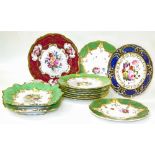 Mid 19th century dessert service and other mixed cabinet plates. Condition reports are not