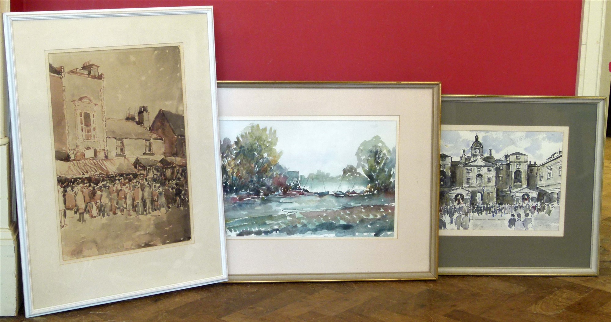 Alston Emery, "Whitehall", "Doddington Lake" and one other watercolour (3) Condition reports are not