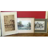 Alston Emery, "Whitehall", "Doddington Lake" and one other watercolour (3) Condition reports are not