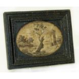 Georgian silk and hair miniature tapestry, "Printwork". Condition reports are not availabe for our