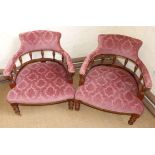 A pair of Edwardian upholstered tub chairs Condition reports are not availabe for our Interiors