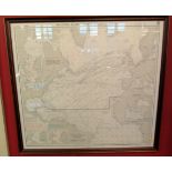 Hydrographic Office North Atlantic Ocean shipping/ routing chart 1971 framed Condition reports are