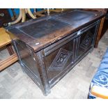 17th century oak panelled coffer 105cm wide Condition reports are not availabe for our Interiors