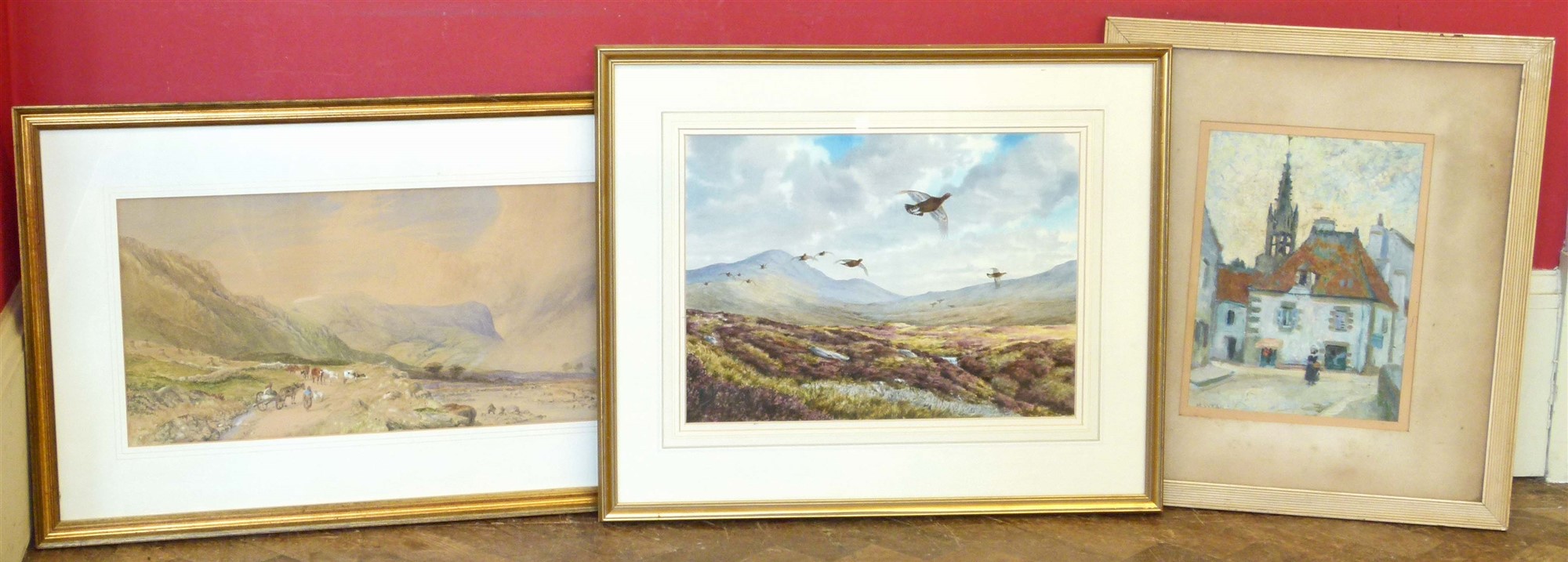 Two watercolour paintings and one oil by Maud Wear "Pont Avon" (3) Condition reports are not