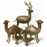 Five polished steel animal figures Condition reports are not availabe for our Interiors Sales.