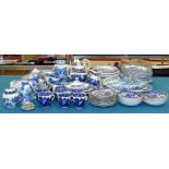 Approximately 80 pieces Willow pattern and other tea ware, Spode Italian, Crescent, Woods and