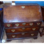 George III oak and crossbanded bureau 88cm wide Condition reports are not availabe for our Interiors