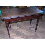 19th century mahogany fold-over breakfast table. Condition reports are not availabe for our