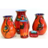 Four Poole vases and a shop display sign, largest 25cm high Condition reports are not availabe for