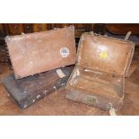 Leather Finnigans (London) suitcase, W. 6. Adams (London) leather suitcase and revelation leather/