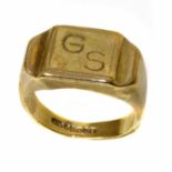 9ct gold initialled ring, gross weight 8.5g Condition reports are not availabe for our Interiors