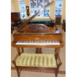 Ibach baby grand piano on taper legs, 160cm long complete with duet stool. Condition reports are not
