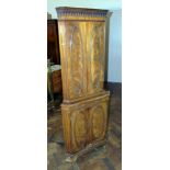 Reproduction mahogany corner cupboard with mirrored slide Condition reports are not availabe for our
