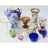 H.M & Co. vase and mixed glass etc Condition reports are not availabe for our Interiors Sales.