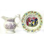 Lord Brougham & Vaux commemorative "Reform" jug, also a Paul Pry child's plate Condition reports are