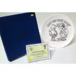 Royal Doulton Dave Follows (Sentinel Cartoonist) Ltd Edition 1 of 1 1997 plate with certificate