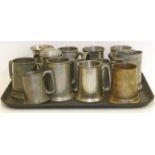 A collection of pewter tankards Condition reports are not availabe for our Interiors Sales.