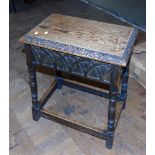 Victorian oak coffin style stool with lift up lid Condition reports are not availabe for our