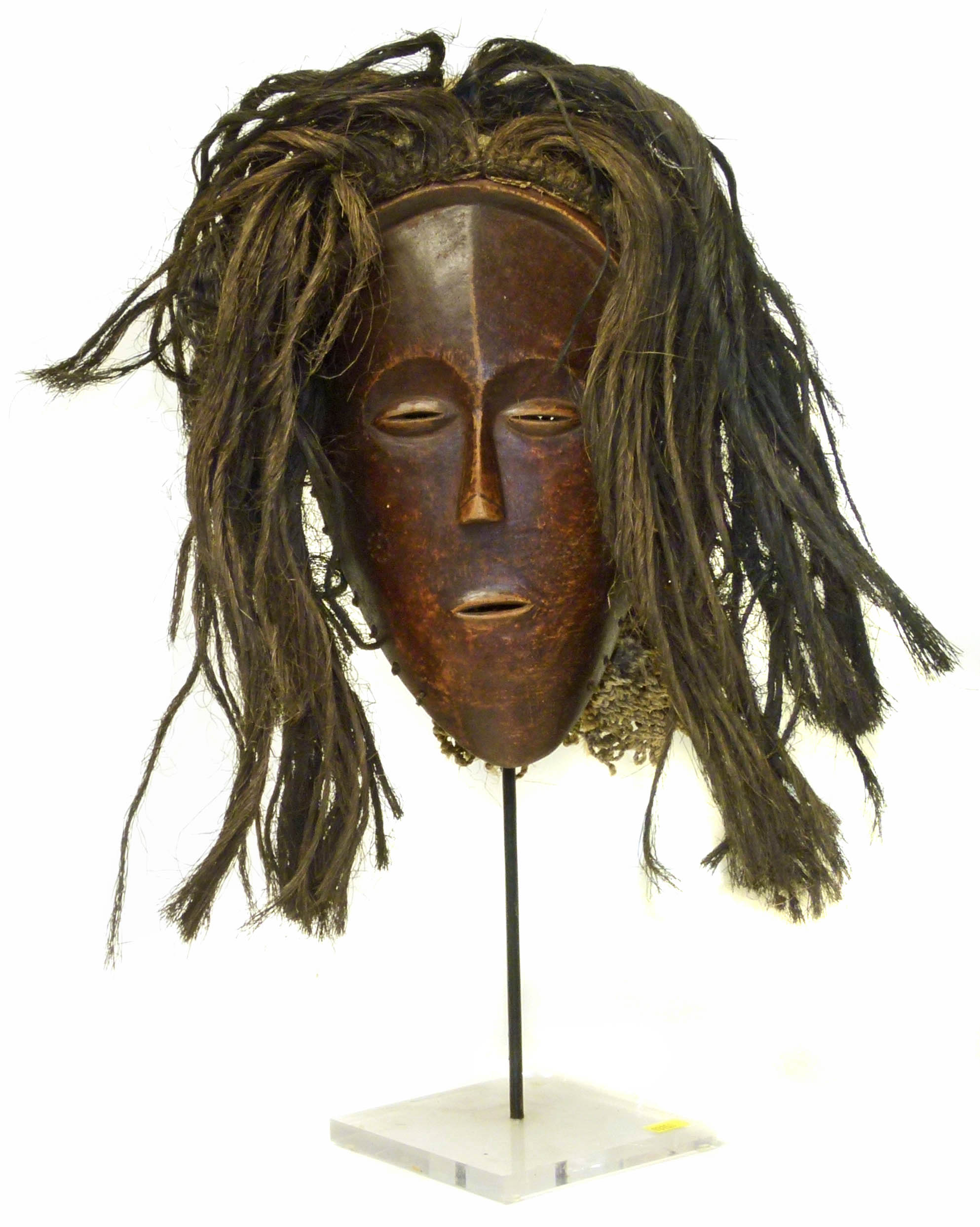 African Chokwe mask on stand, the mask measures 19cm high Condition reports are not availabe for our