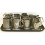 A collection of pewter tankards Condition reports are not availabe for our Interiors Sales.