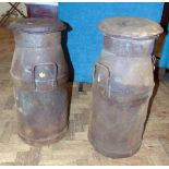 Pair cast iron Cadbury milk churn. Condition reports are not availabe for our Interiors Sales.
