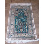 Silk rug 54 x 35cm Condition reports are not availabe for our Interiors Sales.