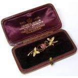 9ct gold ruby, seed pearl bar brooch Condition reports are not available for our Interiors Sales.
