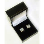 18ct white gold diamond and aquamarine stud earrings Condition reports are not available for our