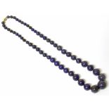 Lapis Lazuli bead necklace with 18ct gold clasp Condition reports are not available for our