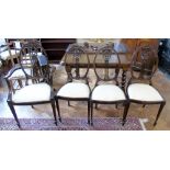 Set of four Edwardian mahogany chairs Condition reports are not available for our Interiors Sales.