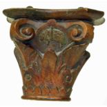 Carved oak Corinthian capital with Leeds crest Condition reports are not available for our Interiors