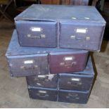 Two sets of "Advance" two drawer card index cabinets and one with four drawers Condition reports are