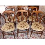 Set of six Victorian beech parlour chairs. Condition reports are not available for our Interiors