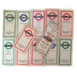 London 1932 Tramways routes time table together with eleven others from 1951 - 1964