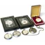 Assorted base metal pocket watches, including one by Ingersol, one by Ruhla, one Prestige ect (