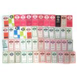 Forty Seven London bus timetables circa 1950's through to 1970's.