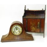 Walnut mantle clock and a smoker's cabinet. Condition reports are not available for our Interiors