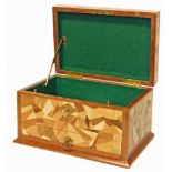 handmade marquetry box by A.E Evans with drawer at base Condition reports are not available for