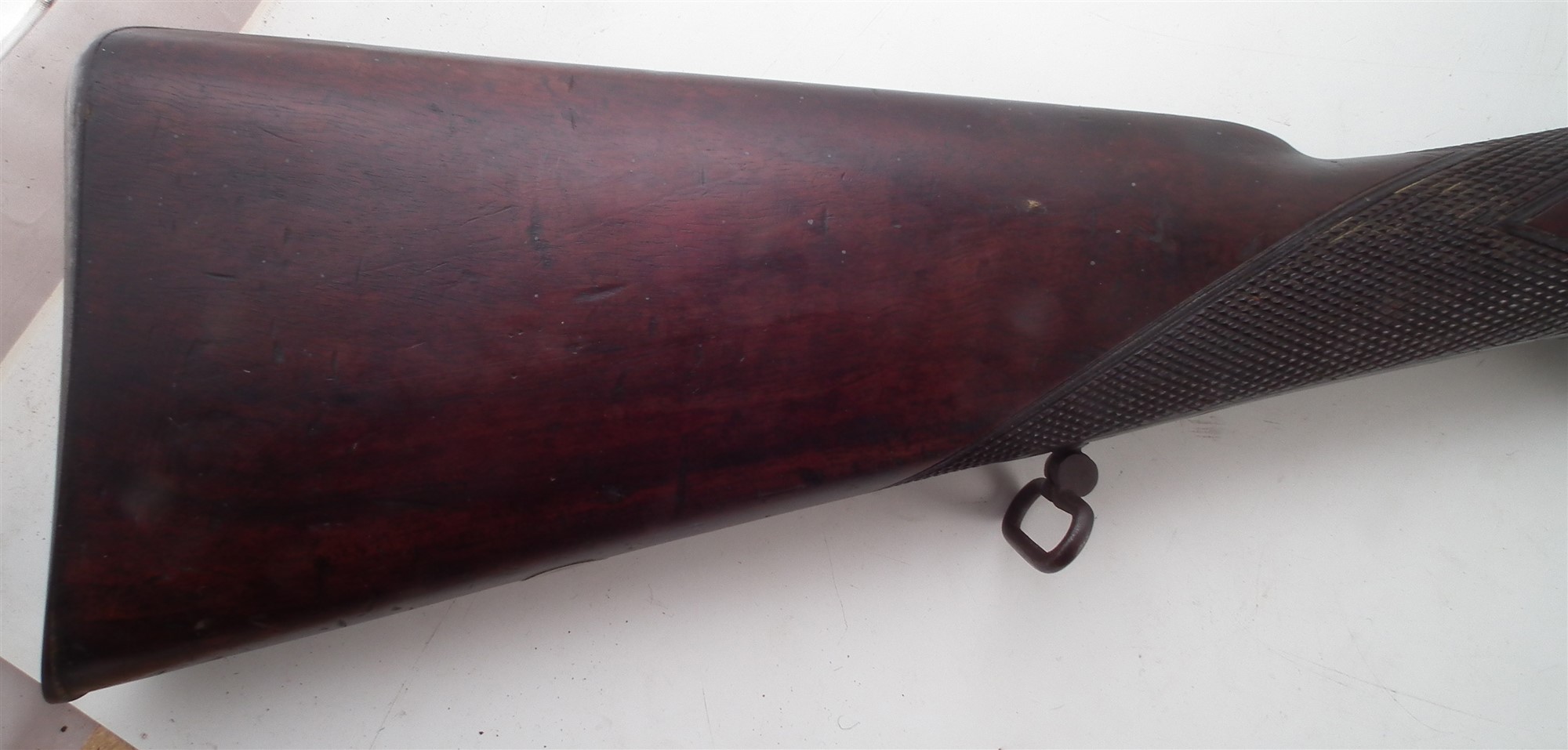 J. Aston Hythe percussion P53 pattern .577 rifle , with chequered stock and iron furniture - Image 3 of 9