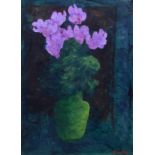 Mike Cain (1941-), "Cyclamen", signed and dated '94, titled on gallery label verso, acrylic on