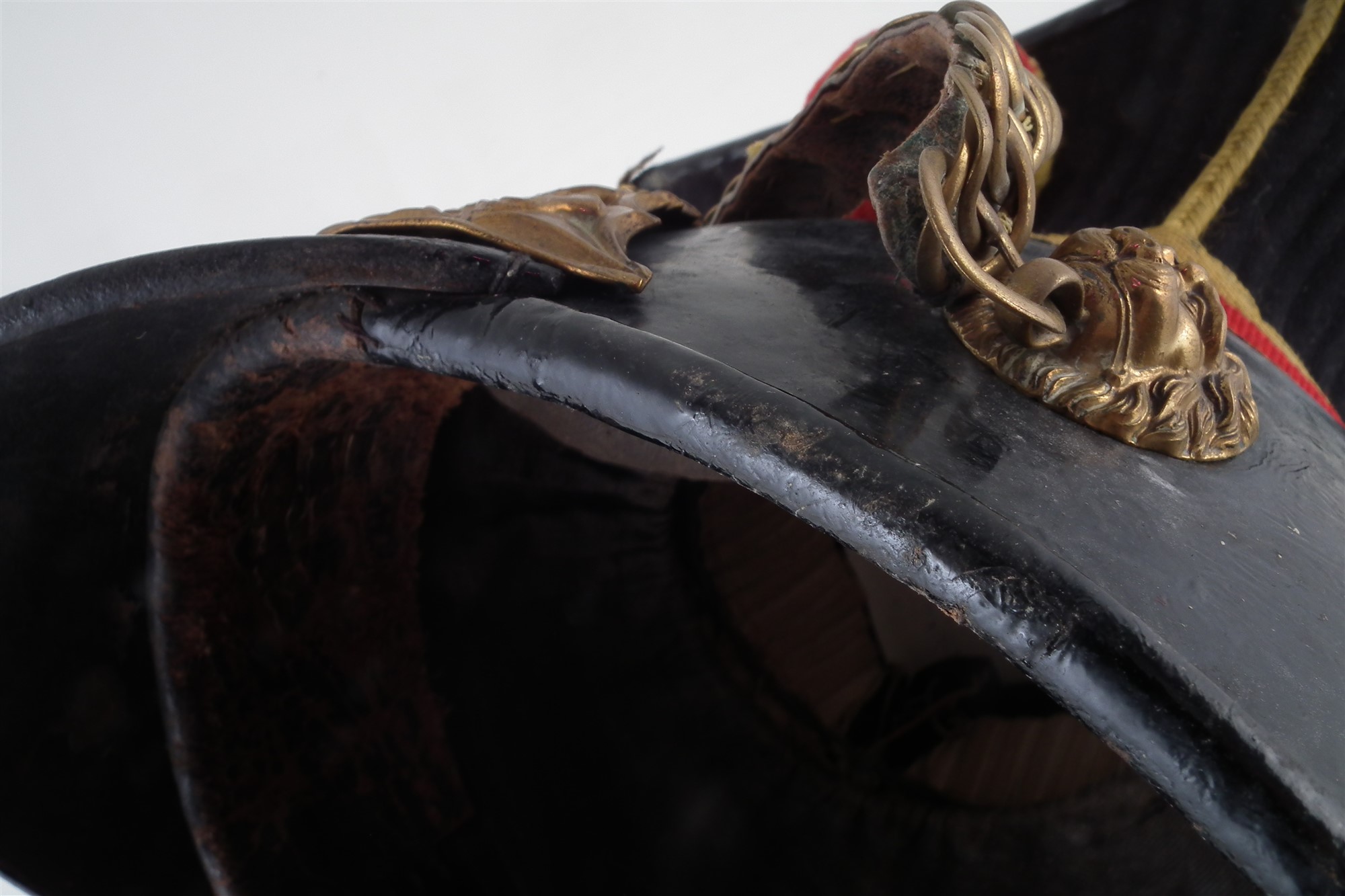 Sixteenth Lancers chapska helmet or lance cap , with elaborate front plate, below reeding and yellow - Image 10 of 12