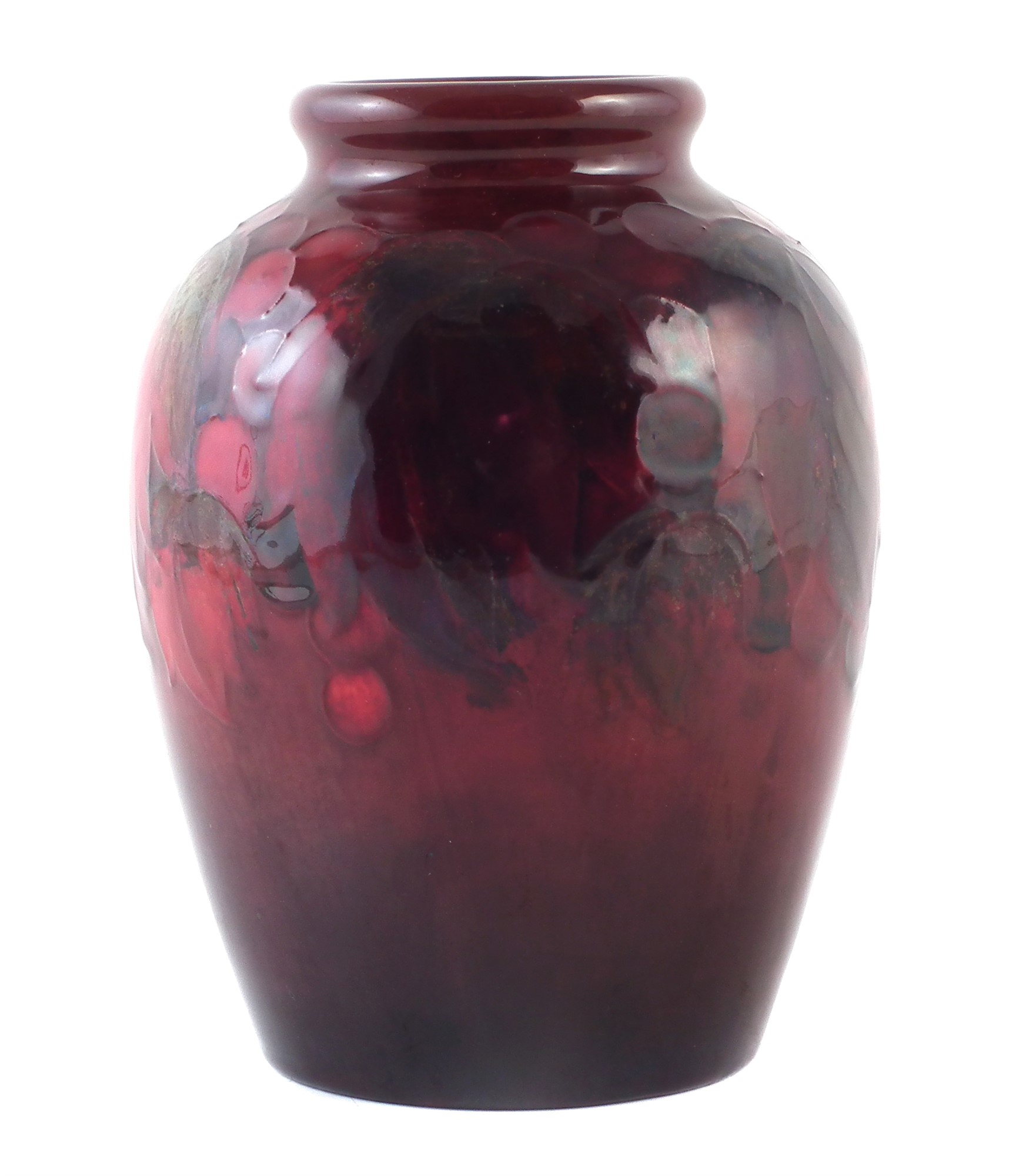 Moorcroft flambe vase , decorated with leaves and berries pattern, impressed William Moorcroft and - Image 2 of 4