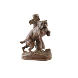 A cast bronze bull mastiff, signed C.H Valton. 26 x 18 cm. For condition reports go to www.