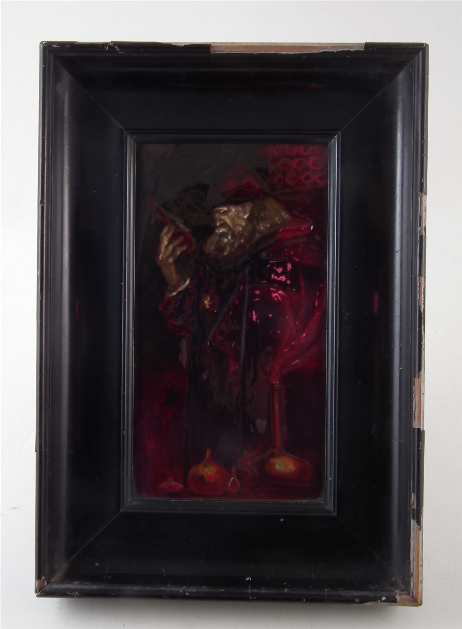 'The Alchemist' flambé plaque by Royal Doulton Art Director Charles Noke, depicting a robed figure - Image 6 of 11