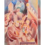 Jiri Borsky (1945-), "Anniversary Toast", signed and dated '95, titled on verso, watercolour, 23.5 x