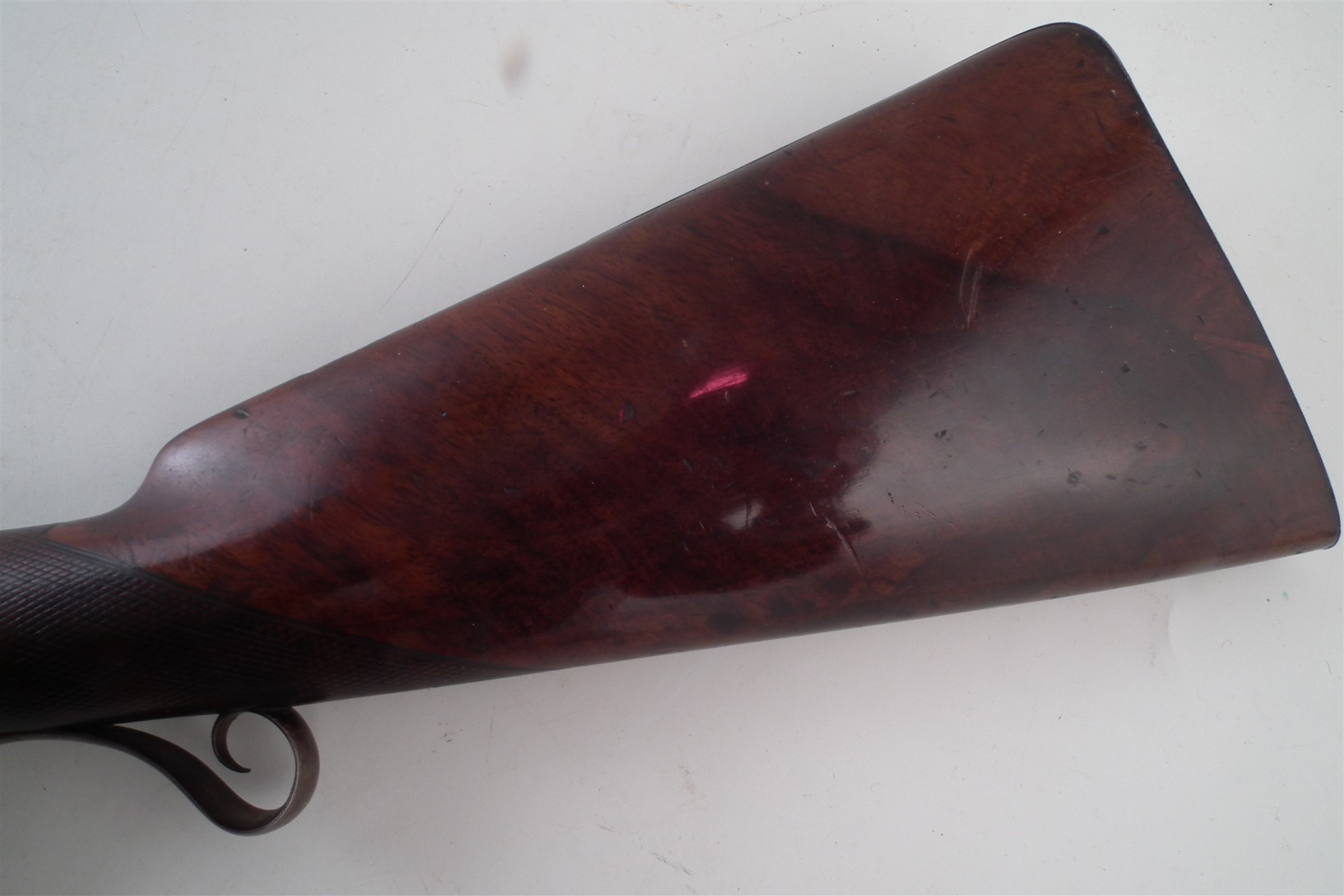 Wallis of Hull 6 bore percussion sporting gun, with Spanish form barrel engraved with Myton Gate - Image 10 of 12